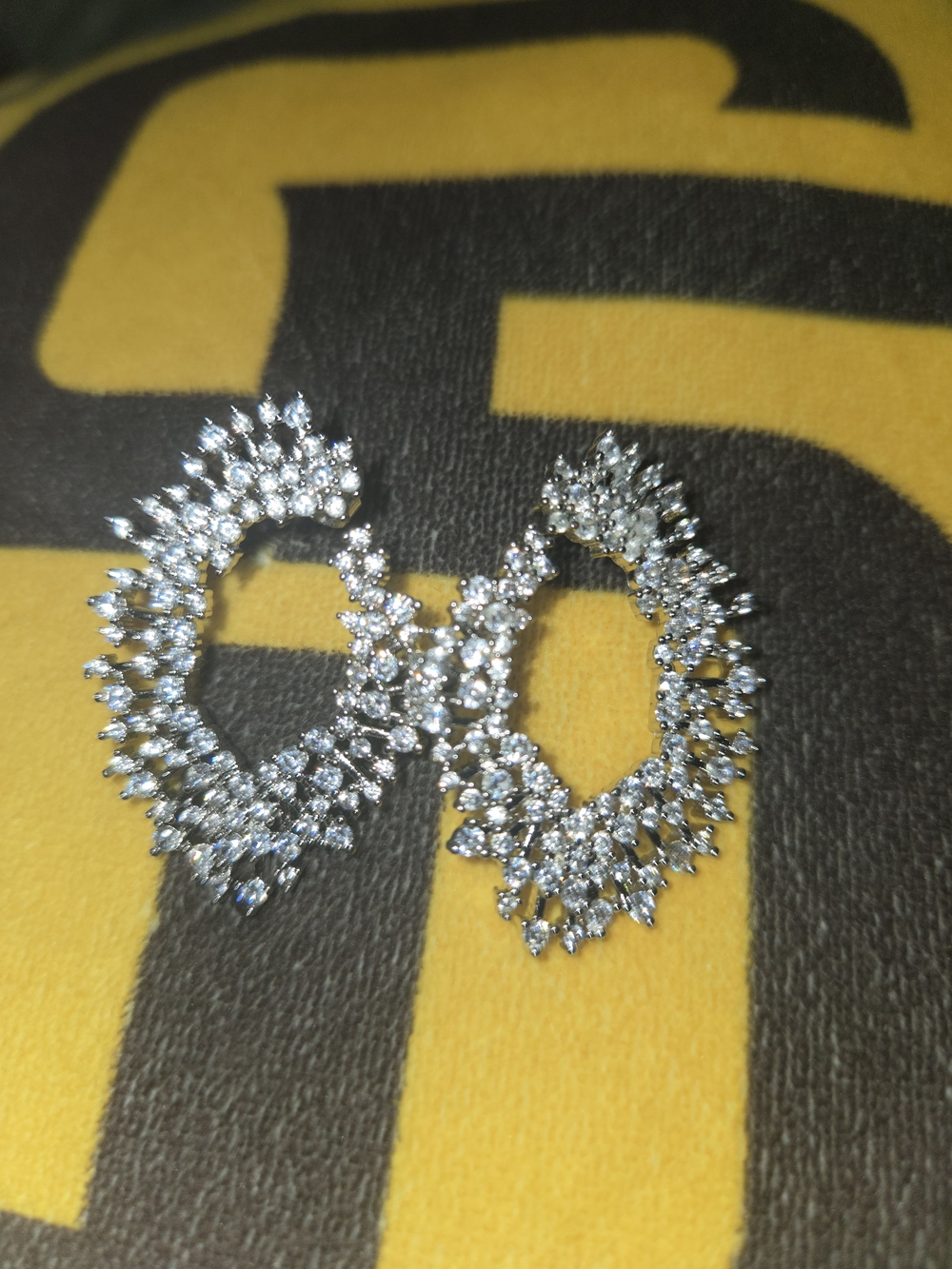 Silver Crystal Hoop Statement Earrings - Women Jewelry